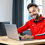 Online Certificate Renewal**

"A smiling leisure sports instructor, fully clothed in appropriate athletic wear, confidently using a laptop to renew their certification online. The background is a bright and modern home office setting. Safe for work, appropriate content, fully clothed, professional, perfect anatomy, correct proportions, well-formed hands, natural body proportions, high quality, family-friendly."

**